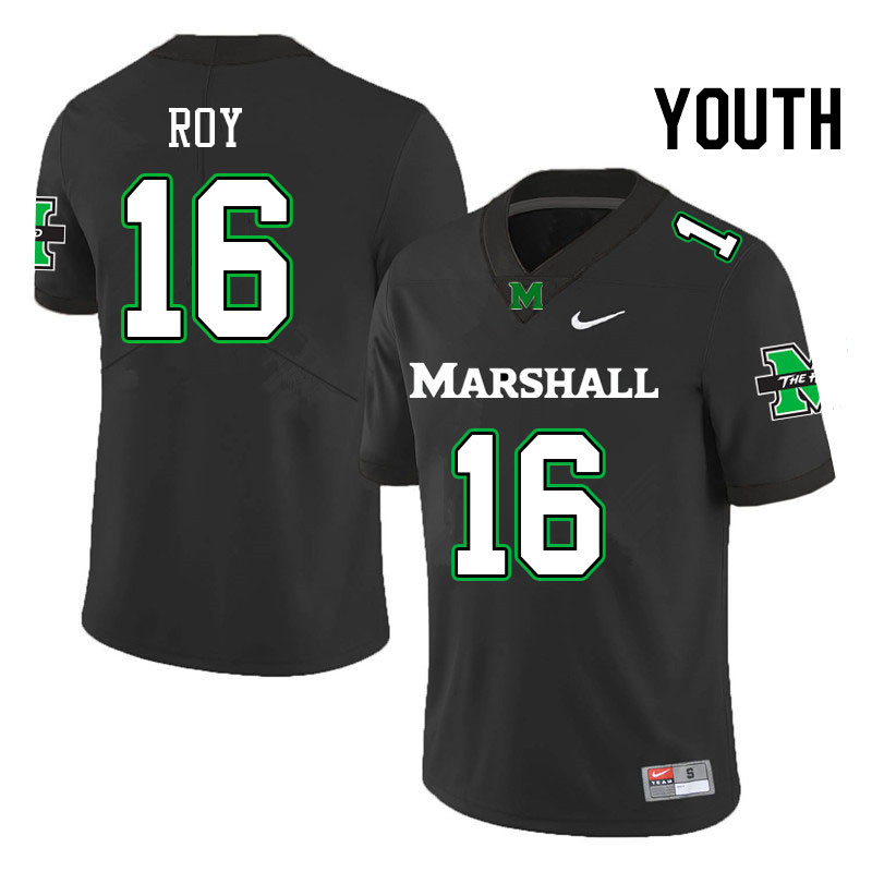 Youth #16 Ishmael Roy Marshall Thundering Herd College Football Jerseys Stitched Sale-Black